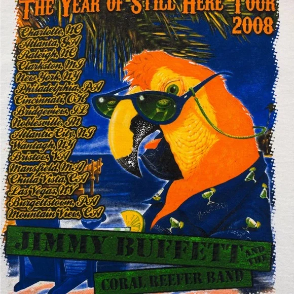 NWOT RARE 2008 JIMMY BUFFETT CONCERT TEE THE YEAR OF STILL HERE TOUR GRAPHIC XL - Picture 5 of 10